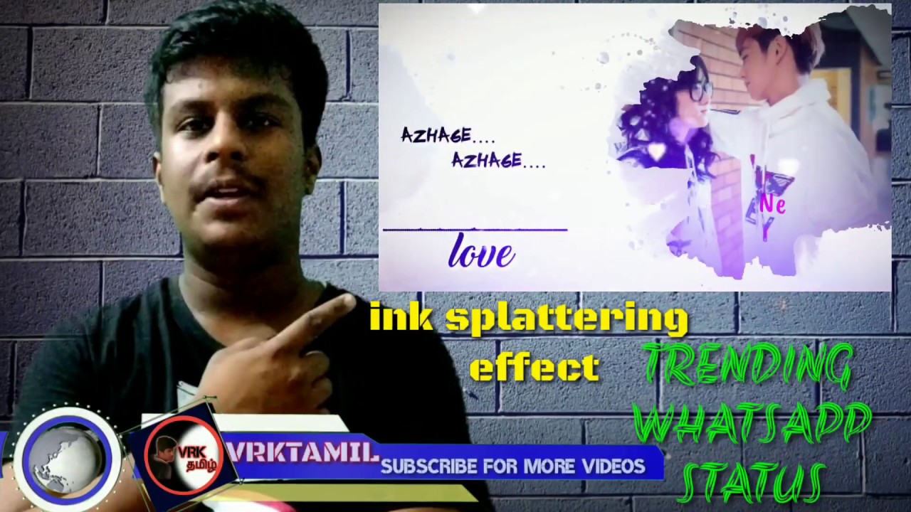 Ink splattering effect on kinemaster//new trending whatsapp status//green screen video//vrk