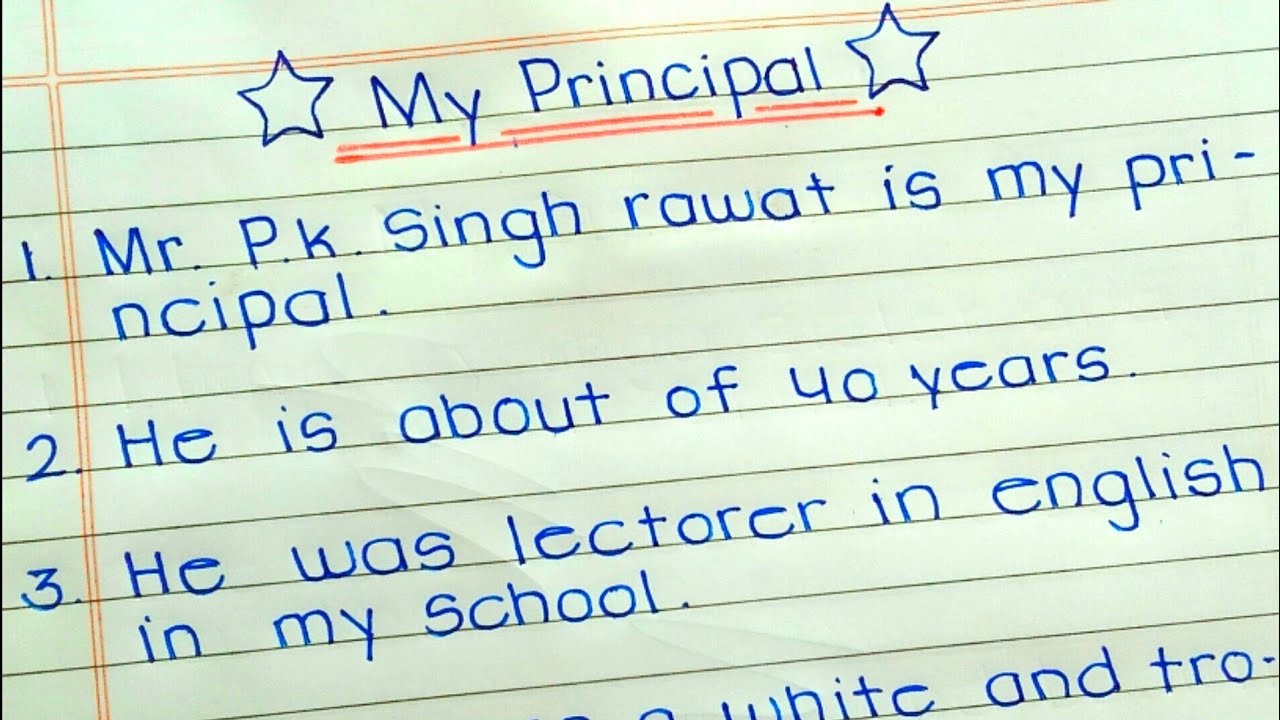 write an essay about your principal