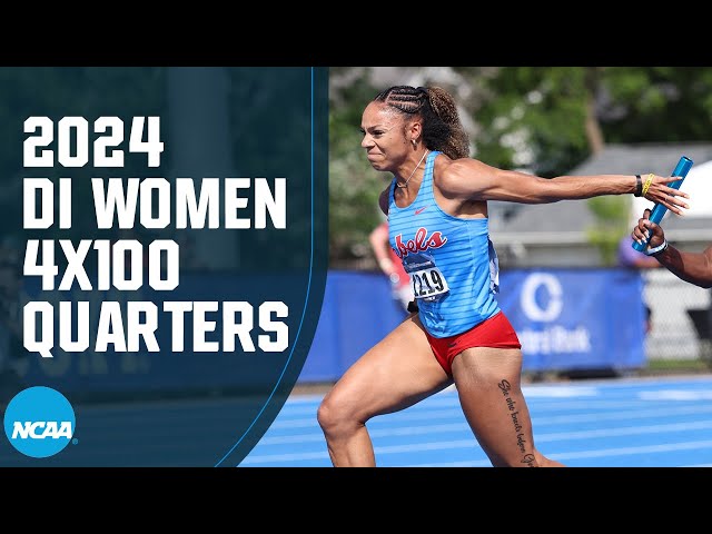 Women's 4x100 relays - 2024 NCAA Outdoor Track and Field East and West Quarterfinals class=