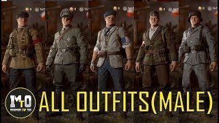 Call Of Duty Wwii All Allies Axis Outfits Male Models Resistance Costumes Update Youtube