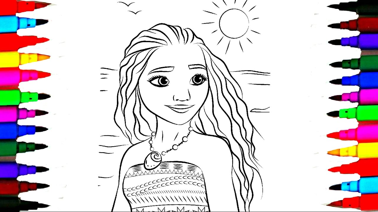 Disney Princess Moana Drawing Pages to Color for Kids l