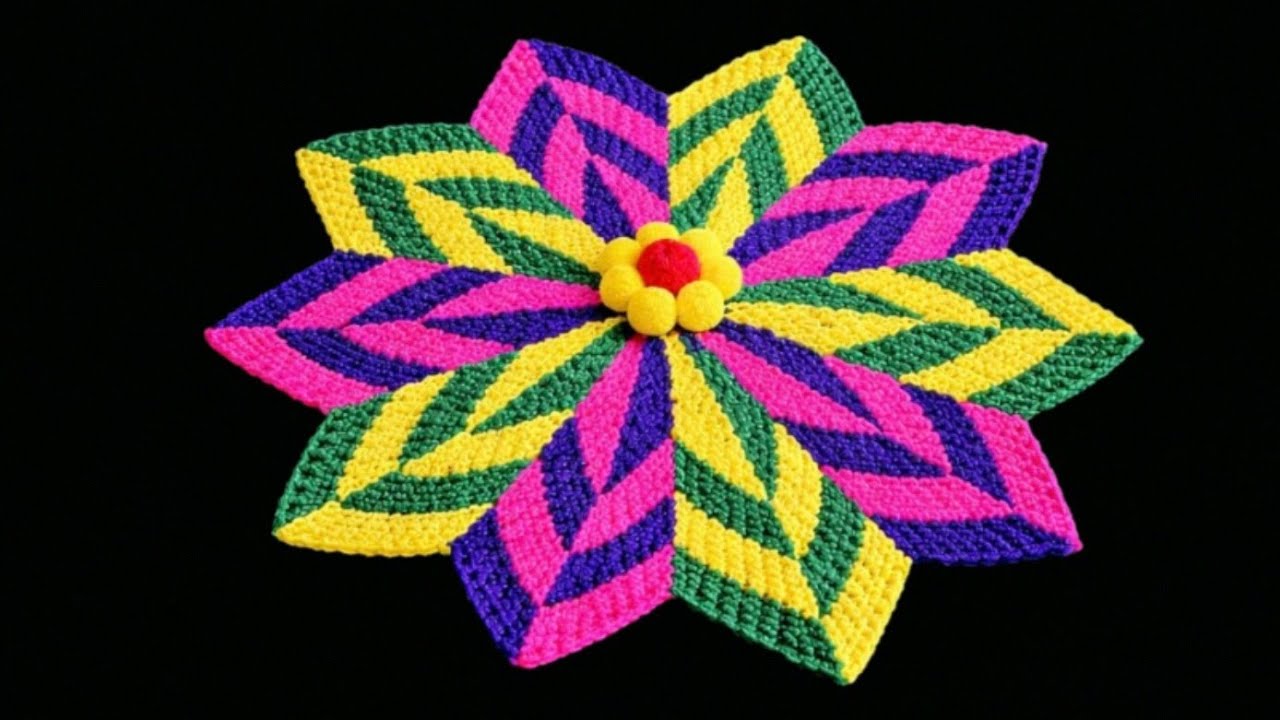 फूल आकार का सुन्दर सा पायदान बनाना सीखे 🏵 / Designer Doormat 