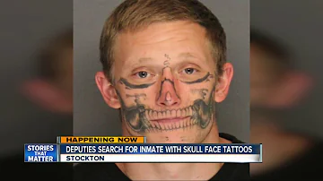 Central California deputies search for inmate with unusual face tattoos