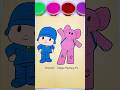Pocoyo and Elly🐘💖#trending #kidsart #satisfying #sandart #pocoyo #shorts #sandpainting