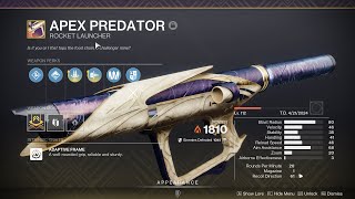 How to get a God Roll Apex Predator in Destiny 2