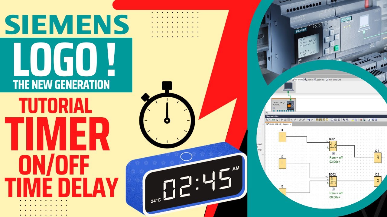 TUTORIAL Timer ON OFF Delay LOGO SOFT COMFORT Siemens Smart Relay PLC