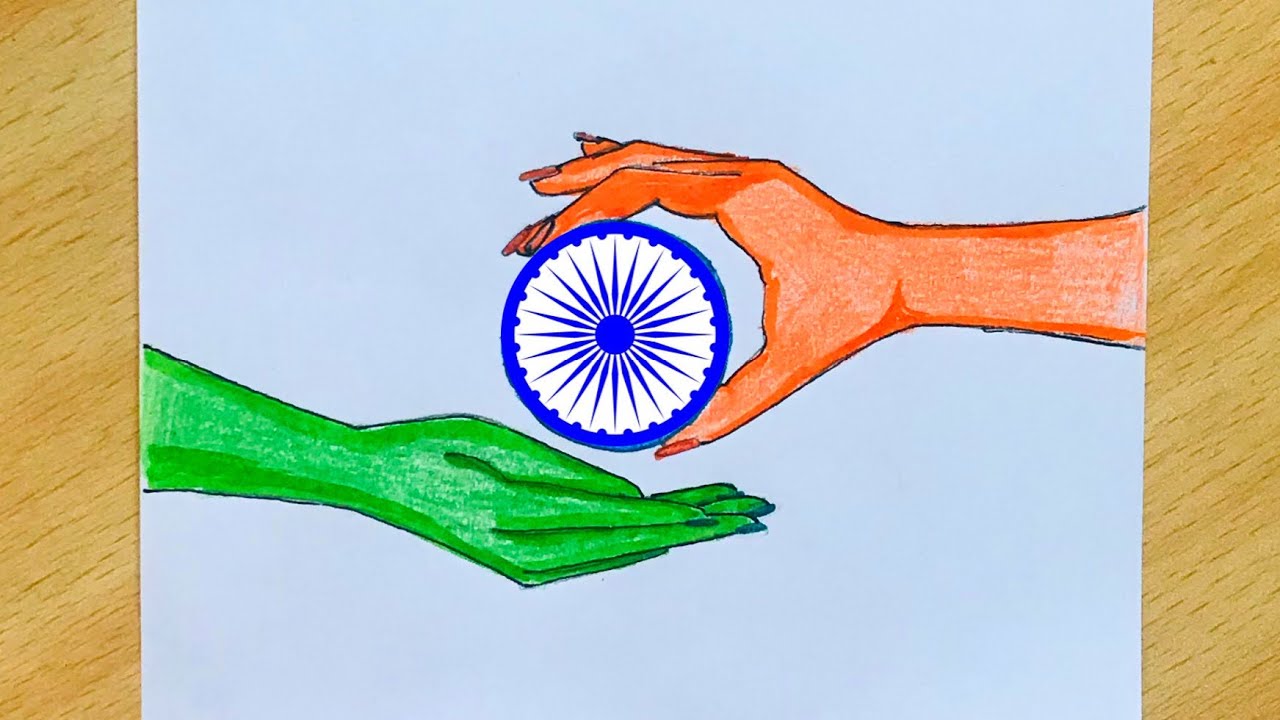 Premium AI Image  Pencil drawing of the Indian flag