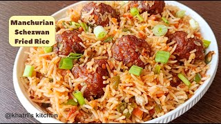 Manchurian Fried Rice With Schezwan Tadka - Street Style Manchurian Fried Rice - @Khatri's Kitchen