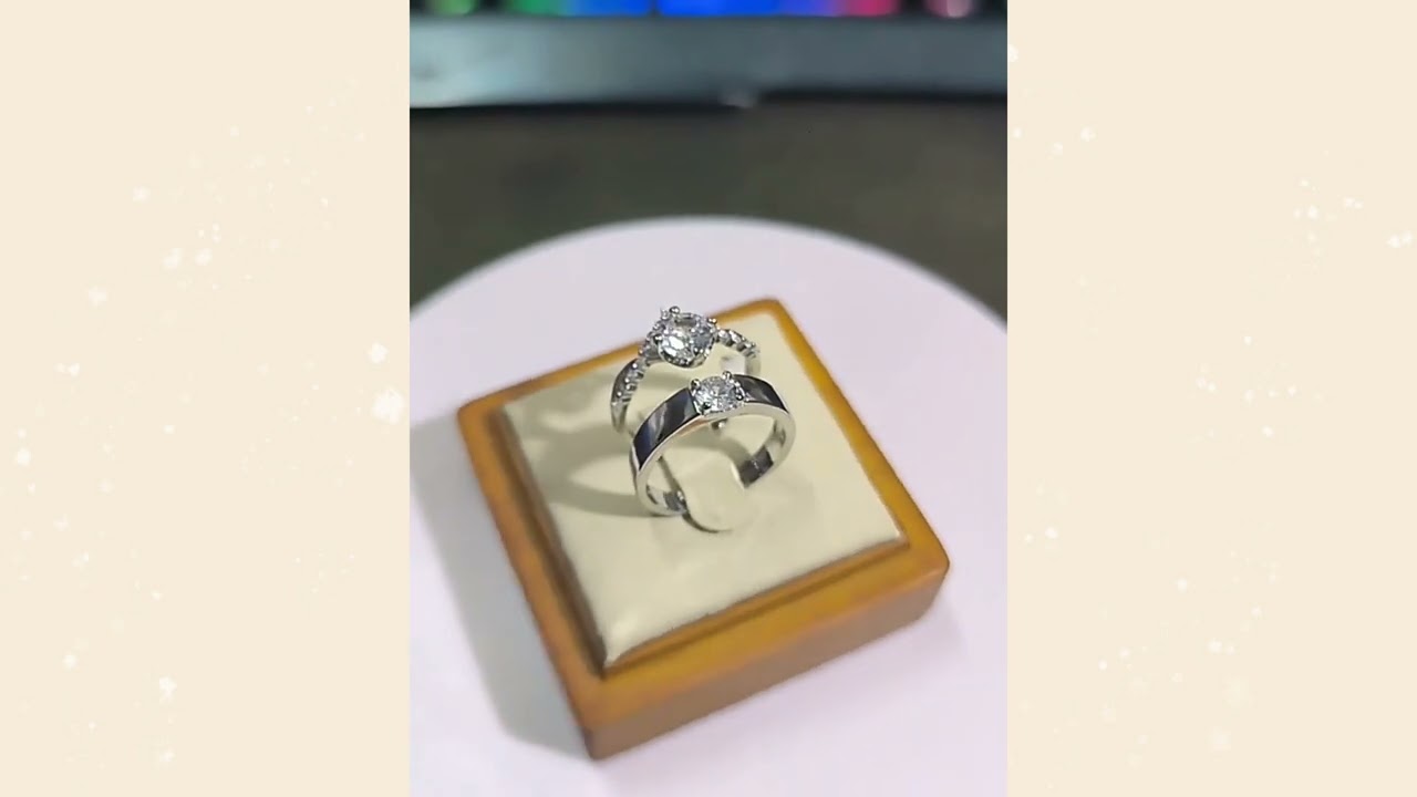 Love Crown Couple Rings | 1 ct Zircon Diamond Rings