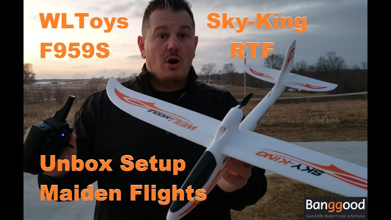 s-idee® 01668 Flugzeug F959 Sky King ferngesteuert mit 2.4 Ghz Technik mit Lipo Akku