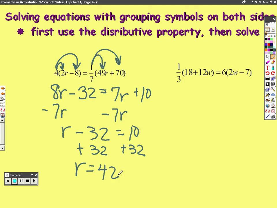 how do you solve problems with variables on both sides