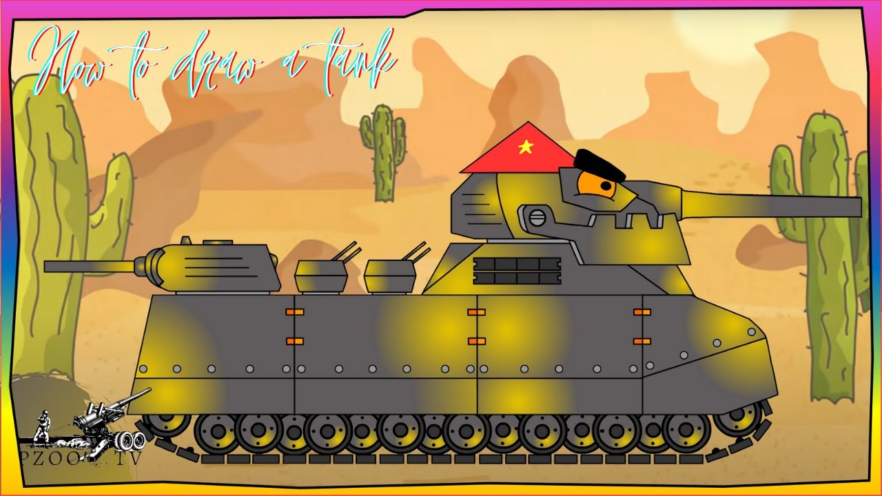 How to draw a tank патте Ратте Vietnam | Cartoons about tanks ...