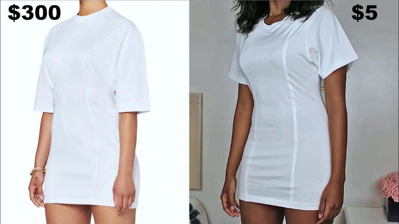 How to DIY a Fenty Inspired Corset T-Shirt Dress in Less Than 5 Minutes! 