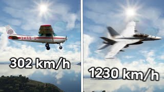 Flyby at different speeds comparison