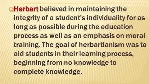 HERBARTIAN APPROACH: Its Description, Theoretical Underpinning, and Sample Lesson