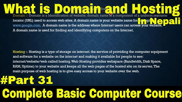 What is Hosting and Domain in Nepali | Basic Computer Course in Nepali | Technical Nepal