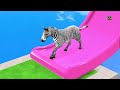 Paint Animals Duck,Tiger,Cow,Gorilla,Lion,Buffalo,Elephant,Dinosaur Fountain Crossing Animal Game