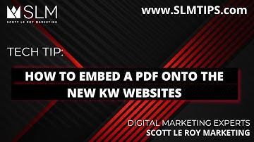 Tech Tip: How to Embed a PDF onto the New KW Websites