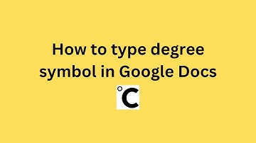How to type degree symbol in Google Docs