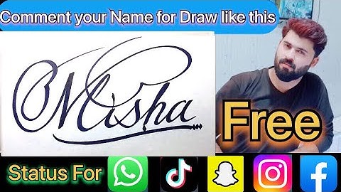Misha Name Signature Calligraphy Status | How to Cursive write with cut Marker #misha @misha