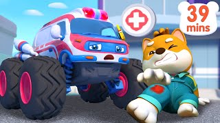 super ambulance is here to help monster truck car cartoon kids song babybus