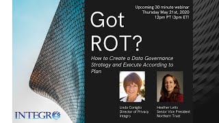 Webinar: Got ROT? How to Create a Data Governance Strategy and Execute According to Plan Profile