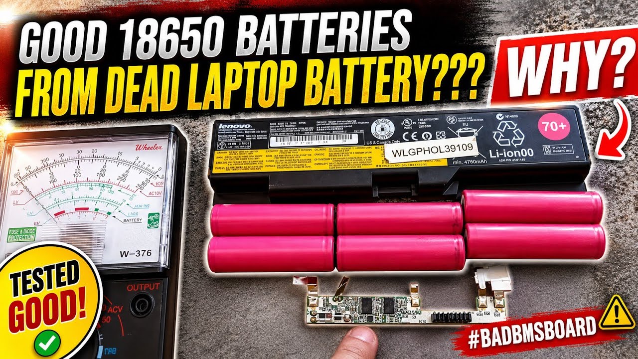FINDING GOOD 18650 CELLS FROM DEAD LAPTOP BATTERY YouTube