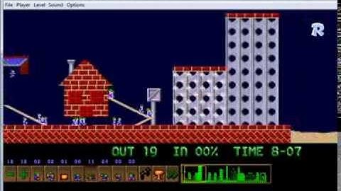 Lemmini - Lemmings Custom Level - The lemmings are back in town