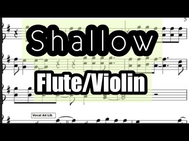 Shallow I Flute or Violin Sheet Music Backing Track Play Along Partitura Lady Gaga Bradley Cooper class=