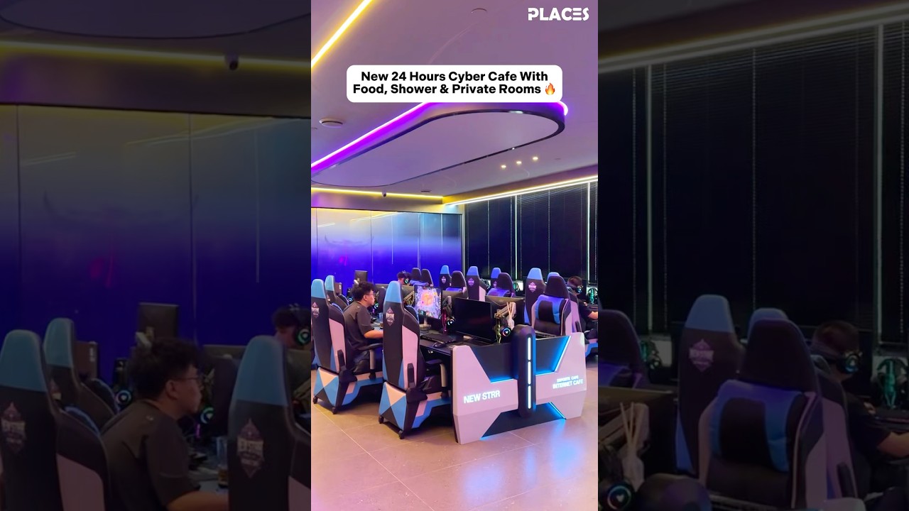 NEW 24 Hours Cyber Cafe With Food, Shower & Private Rooms! 🔥