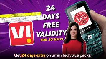 VI Guarantee 24 Days Extra Validity For 2G Users🔥: VI Free Validity Offer