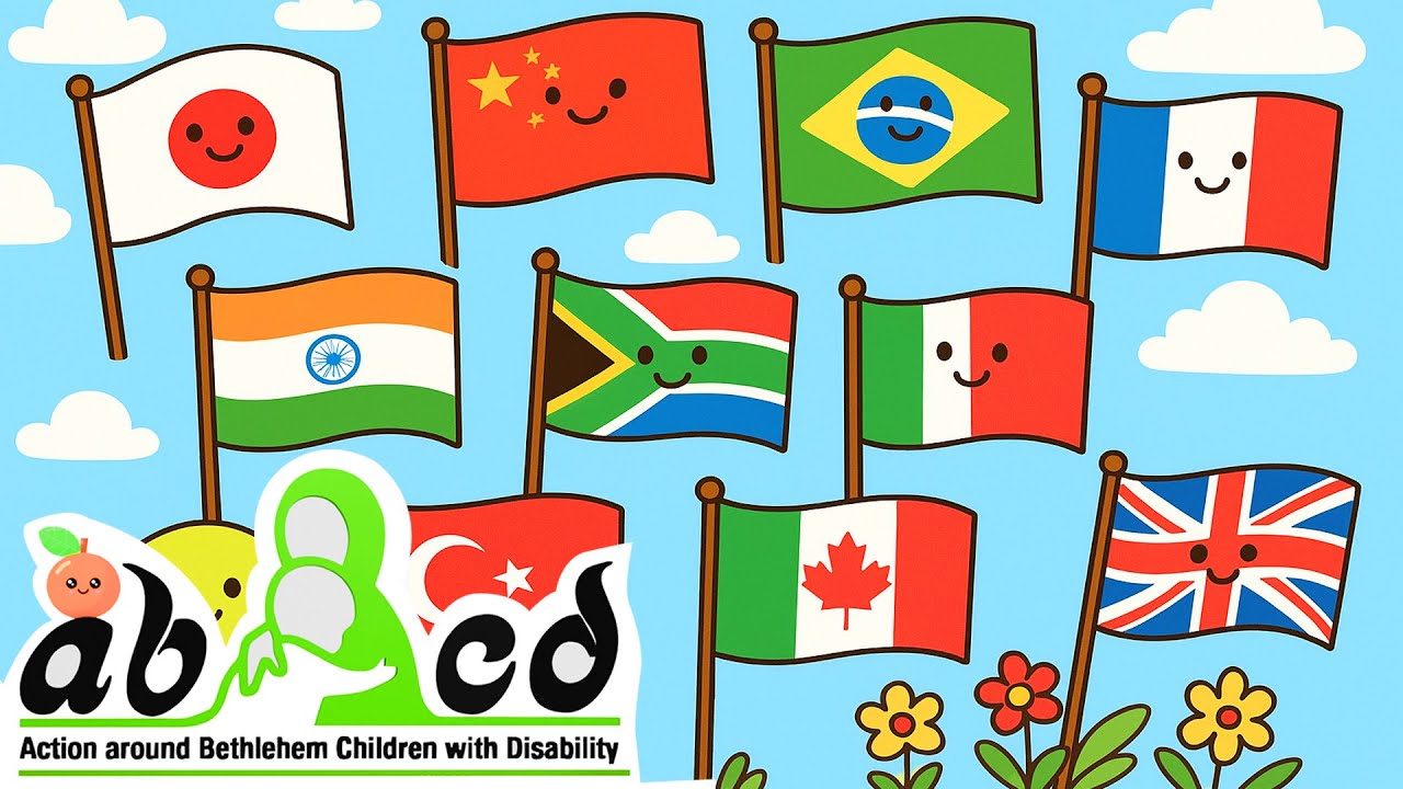 أعلام دول العالم للأطفال | World Flags for Kids – 2D Cartoon Learning