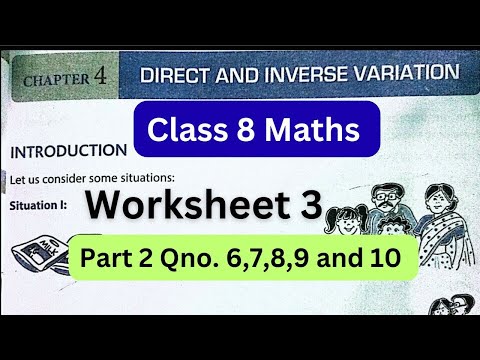 DAV Class 8 Maths Chapter 4 worksheet 3 | Class 3 Maths Chapter 4 worksheet 3 Direct and Inverse 