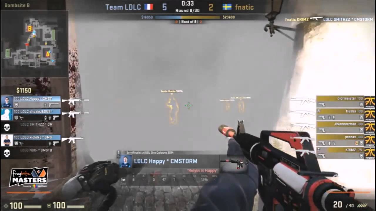 CS:GO LDLC Happy brilliant smoke deceive vs Fnatic - YouTube