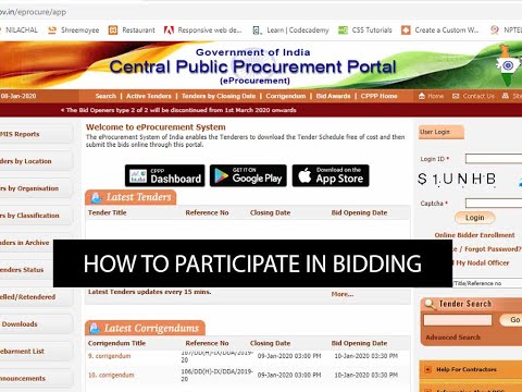 Participate in Online Bidding| E-procurement