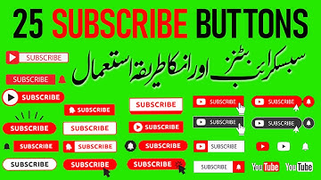 Green Screen Animated Subscribe Button || YouTube like subscribe bell icon buttons green screen
