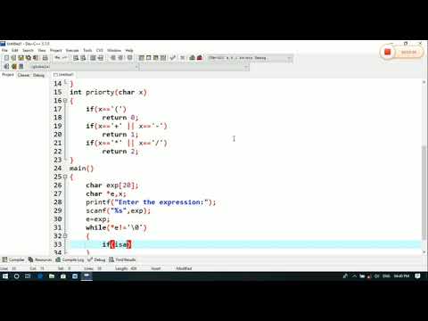 Data Structure: Infix to Postfix conversion Practical