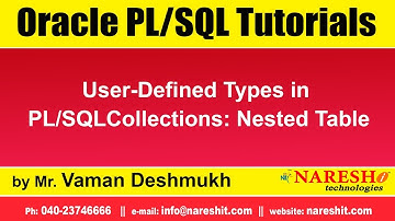 Oracle PL/SQL Tutorials | User-Defined Types in PL/SQLCollections: Nested Table | Mr.Vaman Deshmukh