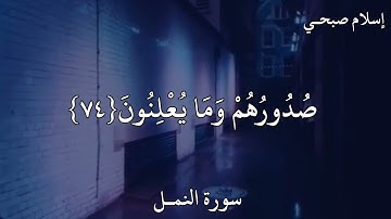 إسلام صبحي سورة النمل وَإِنَّ رَبَّكَ لَيَعْلَمُ مَا تُكِنُّ صُدُورُهُمْ وَمَا يُعْلِنُونَ