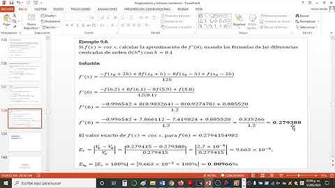 Ejemplo derivación numérica con Scilab