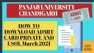 Panjab university||BA 1st semester Admit Card for Private and Usol students||#hcp_adda