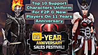 Top 10 Support Characters Uniform For F2P New Players On 11 Year Anniversary - Marvel Future Fight