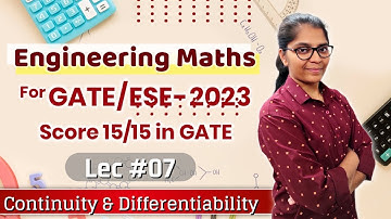 Calculus: Continuity & Differentiability | Engineering Maths | GATE 2023 | Ankita | #Your_Power_Hour