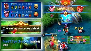 YOUTUBER(CRYNX) IMPRESSES WITH MY TOP SENIOR HARLEY IN RANKED GAME, TOGETHER WE DESTROY ENEMIES MLBB