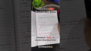 Handwritten PHP notes for quick revision!Simple,clear &amp; beginner-friendly  perfect for learners🔥😍