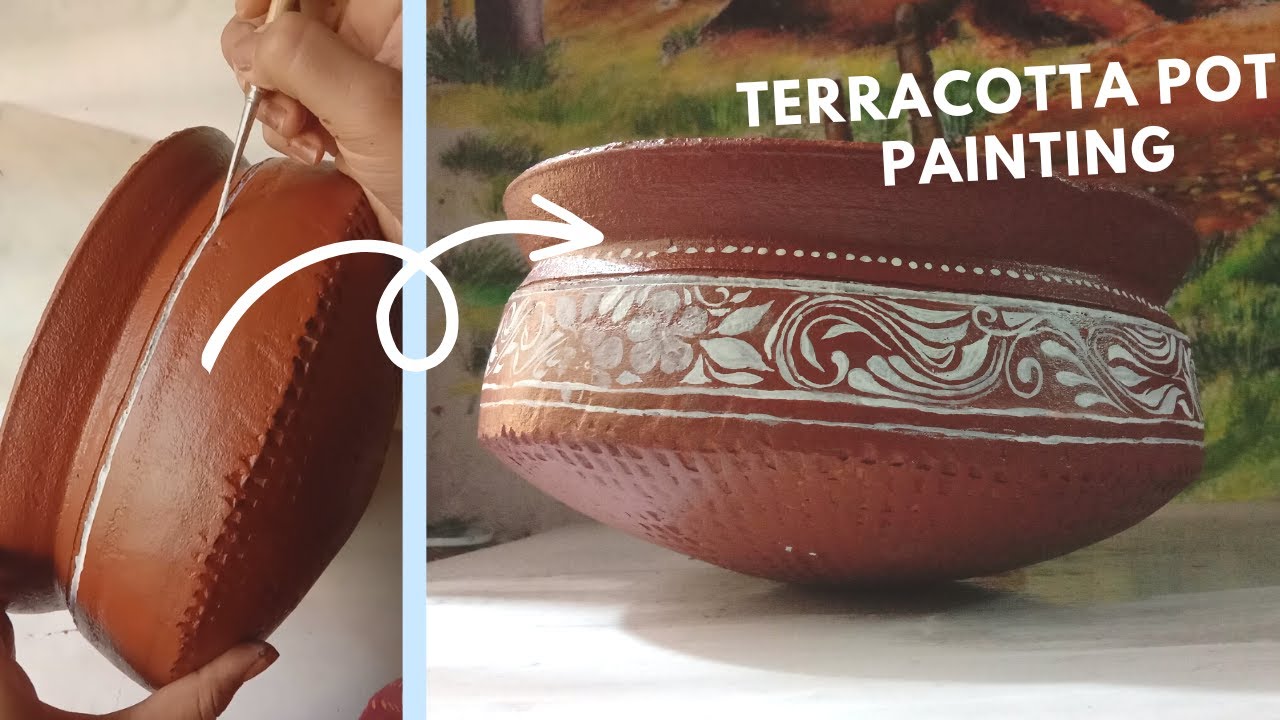 EASY EARTHEN POT PAINTING DIY CLAY POT PAINTING YouTube