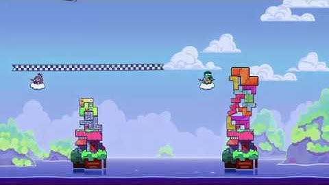 Tricky Towers - #1 - Tetris Race! (4 Player Gameplay)