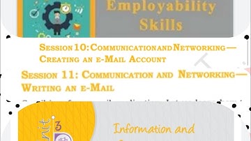Creating an e-Mail Account & writing an email (session 10 & 11 :ICT) Employability skill 9th class