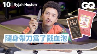 天才滑板手必帶10樣私物！尼亞休斯頓每天滑板不離身、醒來就用筋膜槍 Nyjah Huston's 10 Essentials｜明星的10件私物｜GQ Taiwan