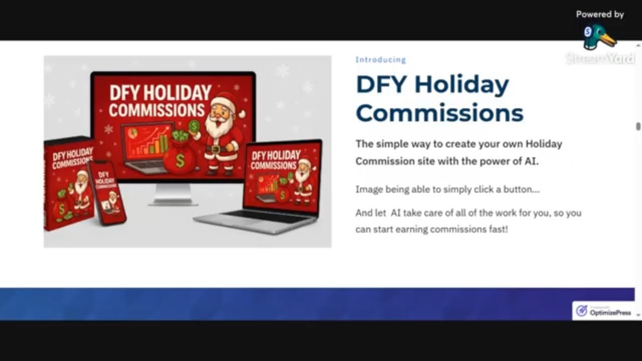 DFY Holiday Commissions From Kurt Chrisler - Amazon Affiliate Commissions From DFY Xmas Websites